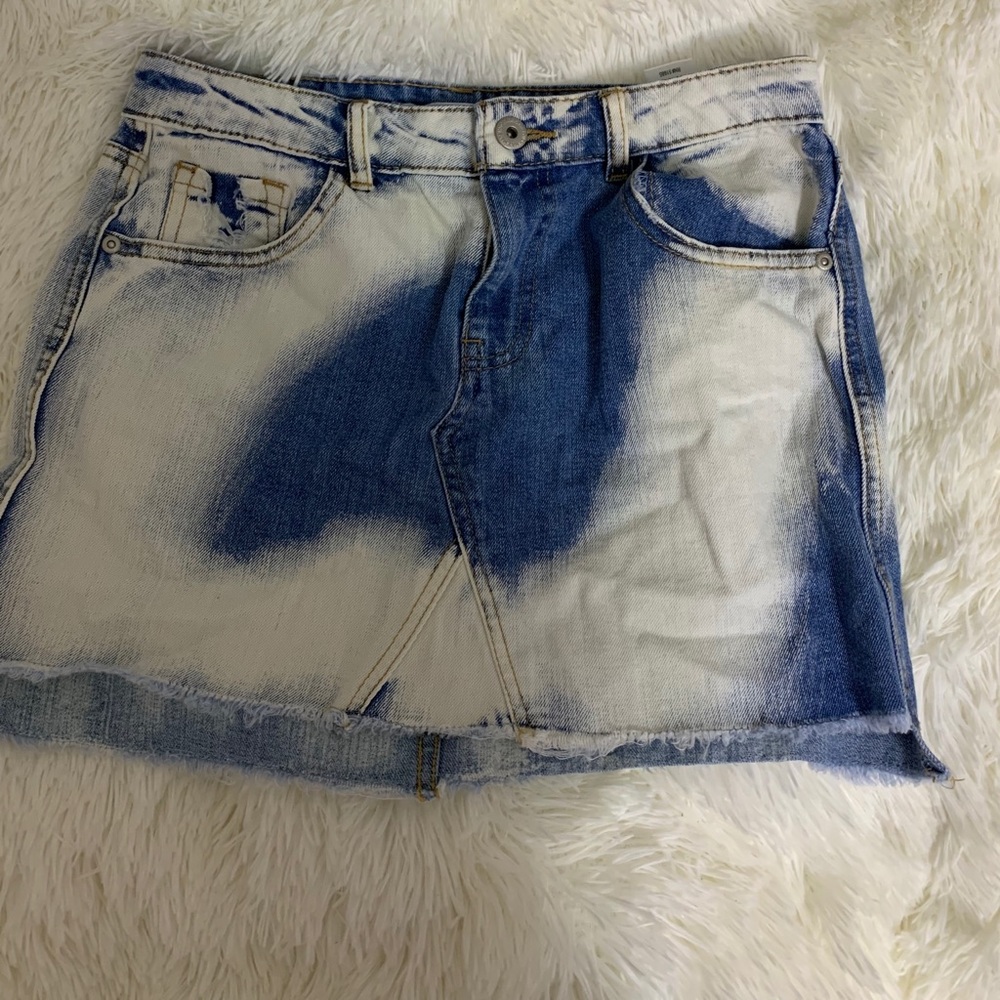 White washed Blue Jean Skirt